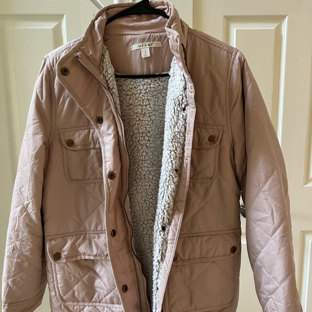 S Miami Pink winter jacket from Francesca’s